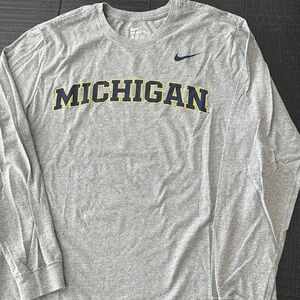 Nike Gray Michigan Long Sleeve Tee